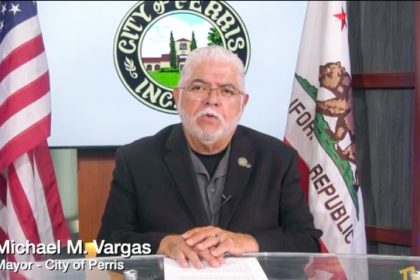 Local ICE Activity. Perris Mayor Michael M. Vargas addressing the community online , Wednesday, July 9.