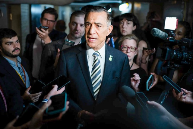 Congressional Races. Photo: Darrel Issa Caption: U.S. Rep. Darrell Issa speaks to media outside of a House Republican meeting at the U.S. Capitol in Washington, D.C. on Sept. 14, 2023.  Credit: Photo by Graeme Sloan, Sipa USA via Reuters. Redistricting. Photo: Darrel Issa Caption: U.S. Rep. Darrell Issa speaks to media outside of a House Republican meeting at the U.S. Capitol in Washington, D.C. on Sept. 14, 2023.  Credit: Photo by Graeme Sloan, Sipa USA via Reuters
