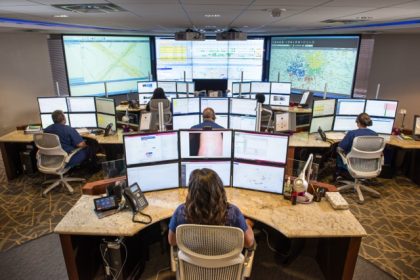 Ambulance Workloads. Medical professionals attending a central call center, where Riverside County Fire Dispatch has rerouted emergency calls that may not require a trip to the emergency room. Credit: AMR/GMR