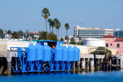 Wave Power. An onshore wave energy site, a pilot by Eco Wave Power, at the Port of Los Angeles' AltaSea ocean institute, is visible on Thursday, Sept. 4, 2025, in Los Angeles.  Credit: AP Photo/Damian Dovarganes