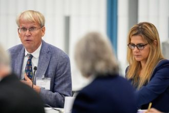 CDC. Committee member Dr. Martin Kulldorf, speaks during a meeting of the Advisory Committee on Immunization Practices at the CDC on Thursday, Sept. 18, 2025, in Chamblee, Ga.  Credit: AP Photo/Brynn Anderson