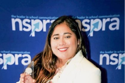 Two National Awards. The Director of Communications and Community Engagement, Devina Ortega Castro, attended the NSPRA 2025 National Seminar in Washington, D.C., to accept two awards on behalf of the MUSD district for their "Limitless Futures" podcast and State of the District event. Credit: Menifee Union School District