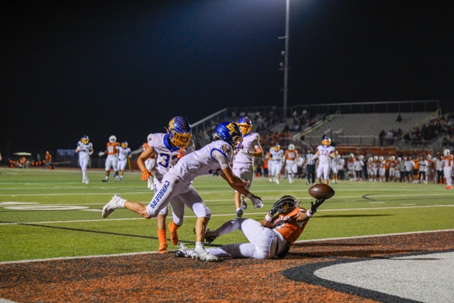 #3 Traycee Washington bobbles a ball that ends in an incompletion. T. Washington had 4 grabs for 74 yards.