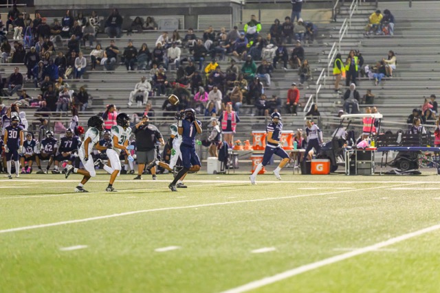 Hawks #1 Kalen Stephens pulls in a deep ball and takes it for the TD