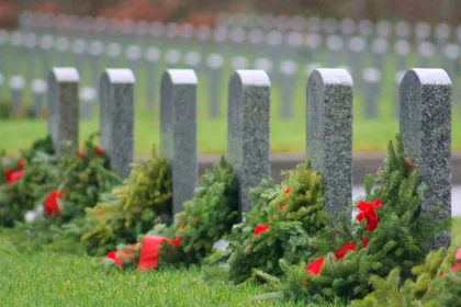 Wreaths at Riverside National Cemetery