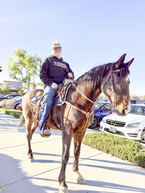 Shoppers at Menifee Marketplace were treated to a little unexpected and heartwarming country charm when Cheyenne, a Winchester resident, and Ace, a horse, clip-clopped by on a leisurely stroll near Hana's Sushi last Friday.
Credit: Lisa Zambrano
