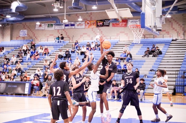 #5 Jahden Johnson drives right into the heart of the West Valley defense and gets shut down