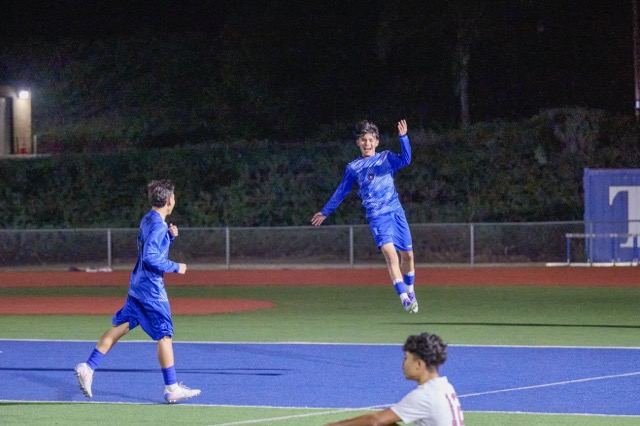 Titans #9 Juan Guzman celebrates a goal that puts the game away 4-0