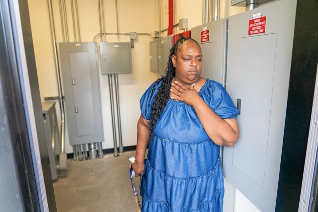 Planned Power Outages. LaKrecia Graham, principal of Orange Vista High School. Credit: Photos by Kyle Grillot for CalMatters