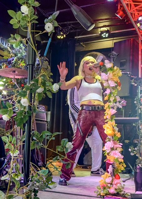 Singer Andrea Esperanza Martinez from Just a Girl, a No Doubt tribute band, performs for a multigenerational audience at “The Vibe” in Temecula.