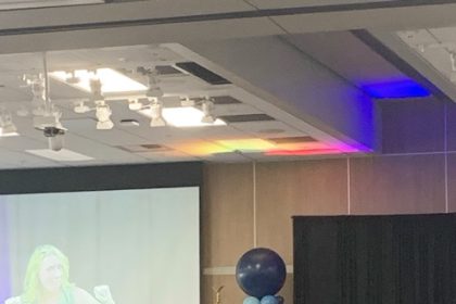 Deaf Education Event. Dr. Nancy Hillock Amann gives a presentation on the importance of language and Deaf culture.