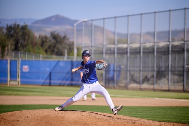 Liberty’s Salvador Sandoval (#17) prepares to unleash a 2 seam fastball