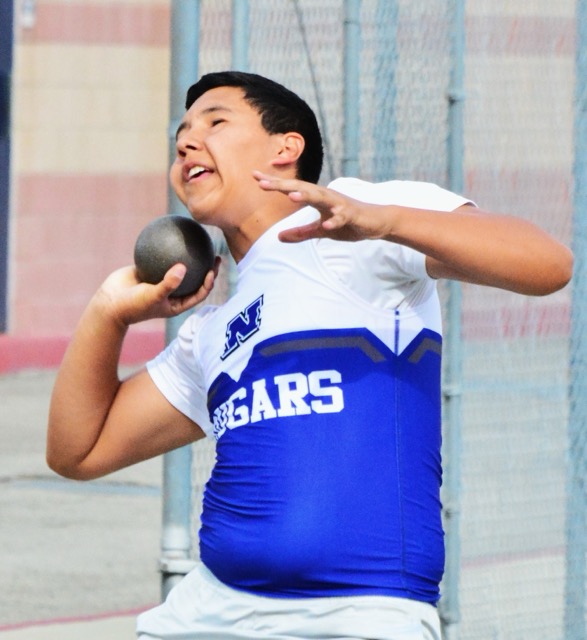 Norco’s Joseph Rivera sends the shot put flying to capture third place. 
