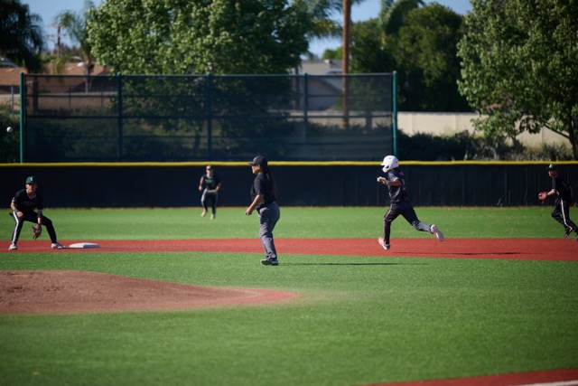 The Orange Vista Coyotes took it to the Lakeside Lancers coming out on top 10-1 on Wednesday, April 22. Coyotes #2 Giovani Munoz swipes second base despite appearing dead to rights