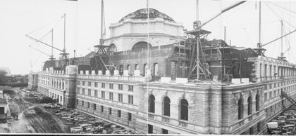 April 24. The building to house the collections of the Library of Congress in Washington D.C. under construction in 1893. Prior to the construction of the standalone library, the collection was housed in the Capital and suffered from limited space, understaffing, and a lack of annual appropriations. 