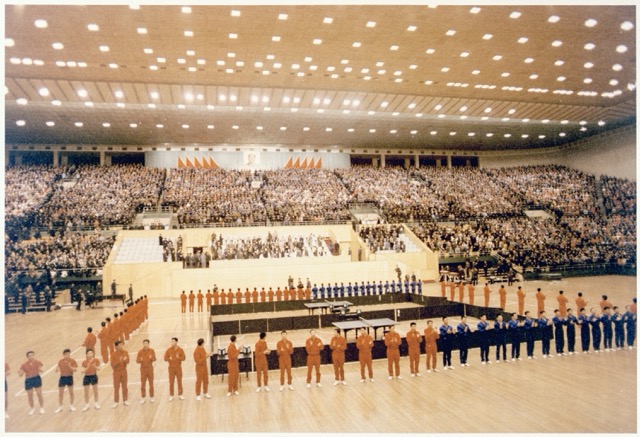 April 10. President Richard Nixon Visits Beijing for a ping pong exhibition game in 1972, a year after the first American delegation of any kind had set foot in Beijing since 1949. Nixon was the first president ever to visit China. Credit: U.S. National Archives