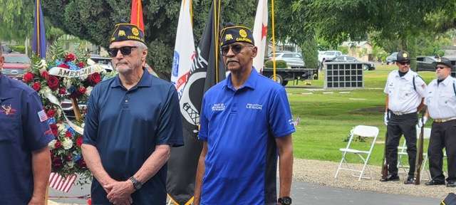 The American Legion Joe Dominguez Auxiliary Unit 742 in Corona convened its annual Memorial Day gathering at the Sunnyslope Cemetery in Corona, an event hosted by Post Commander Ray Nieto and Auxiliary President Veronica Verdasco. Marine veteran Marlene Linsalato was the keynote speaker for the gathering that featured the presentation of three wreaths at the War Monument in the cemetery, contributed by American Legion Post 742, William H. Jameson Jr. American Legion Post 216, and Corona Elks #2045. Veterans dating back to the Korean War and their families were present.