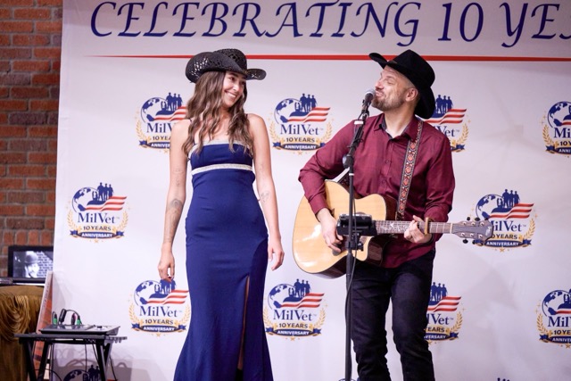 Bella Pop (left) and Mirko (right) perform at the MilVet Gala