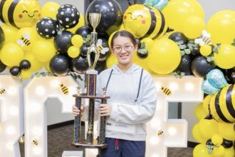 Victoria Li won the Riverside County Spelling Bee for the second year in a row and will represent the county at the 2026 Scripps National Spelling Bee in Washington, D.C. Li finished 58th overall in 2025. Credit: RCOE