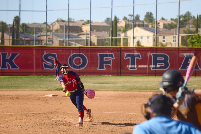 A Great Oak pitcher fires a strike