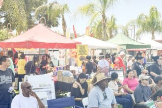 Dozens attended this year’s Juneteenth celebration on City Hall’s lawn last Saturday. The Perris Valley African American History Committee (PVAAHC) passed the torch to the Think Big Dream Big Foundation, which hosted the festivities.  Credit: Photo by Mia Rotell.