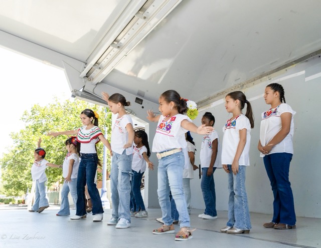 A dance troop performs at the Second Annual Clarence Muse Art Festival.
Credit: Liza Zambrano