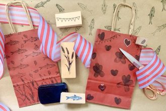 DIY Stamped Gift Wrap