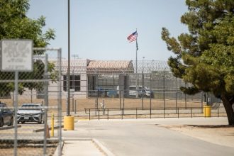 ICE Detention Center. The Golden State Annex, a U.S. Immigration and Customs Enforcement detention facility run by The GEO Group, in McFarland on July 8, 2024.  Credit: Photo by Larry Valenzuela, CalMatters/CatchLight Local