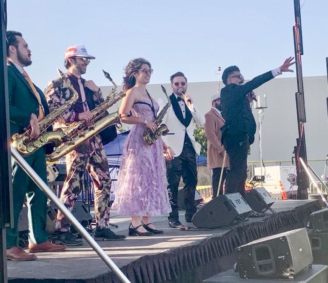 The band pictured is the 11-piece band, the Phat Cat Swingers, who performed roaring '20s style covers. Photo by Mia Rotell