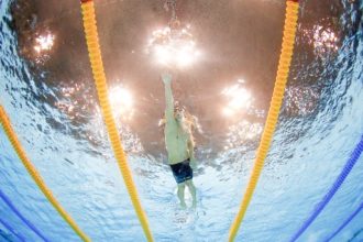 July 31. United States' Michael Phelps competes in the men's 4x200-meter freestyle relay swimming final at the Aquatics Centre in the Olympic Park during the 2012 Summer Olympics in London, Tuesday, July 31, 2012.  Credit: AP Photo/Mark J. Terrill