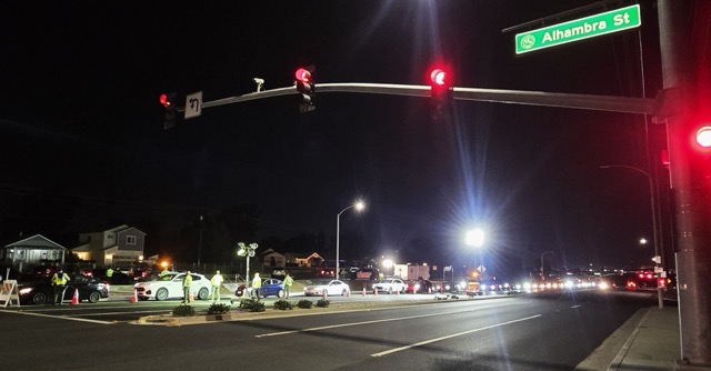 A DUI checkpoint in Norco, Ca Friday, August 14, 2026
