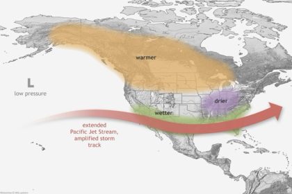 Graphic of winter El Niño patterns in North America