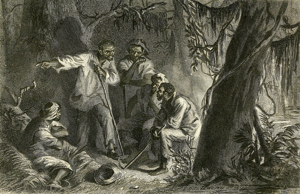 August 21. "Nat Turner & His Confederates in Conference", engraving from Orville J. Victor's History of American Conspiracies: A Record of Treason, Insurrection, Rebellion, &c. in the United States of America, From 1760 to 1860 (1863)