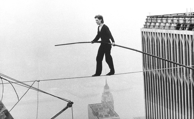 August 7. Philippe Petit, a French high wire artist, walks across a tightrope suspended between the World Trade Center's Twin Towers in New York. Petit and his companions surreptitiously strung a wire between New York City's recently constructed World Trade Towers on Aug. 6, 1974, and Petit walked across it the next day. He danced, strutted and clowned around for 45 minutes as startled bystanders watched from 110 stories below. The Frenchman's stunt is the subject of the 2008 documentary "Man on Wire" and the 2015 film "The Walk," starring Joseph Gordon-Levitt.