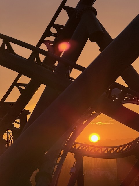 Fast & Furious Roller Coaster at Sunset