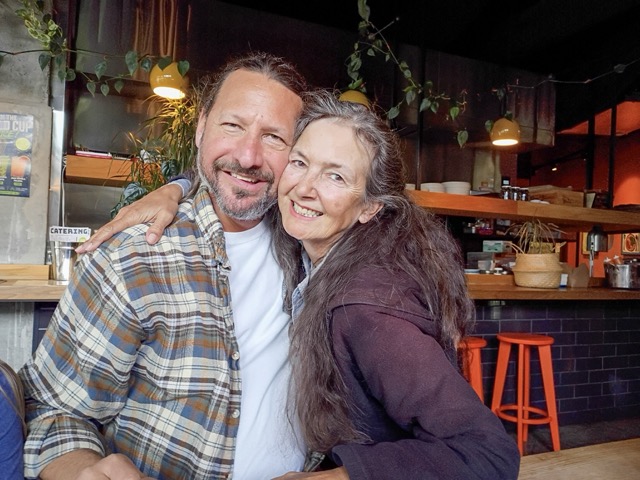 Steven Sabel is embraced by ex-wife Etha Bohr